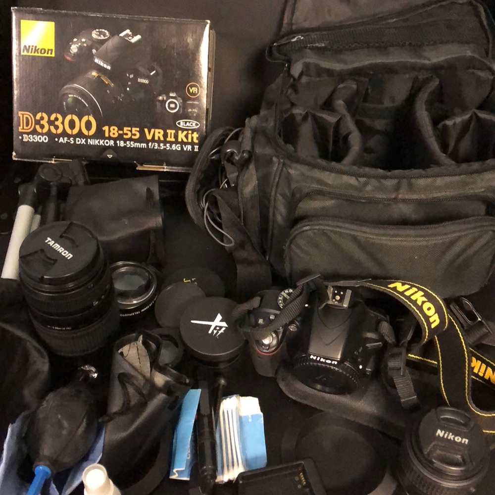 Nikon D3300 Camera, Tamron Lenses + Camera Bag and Camera Filter & Accessories